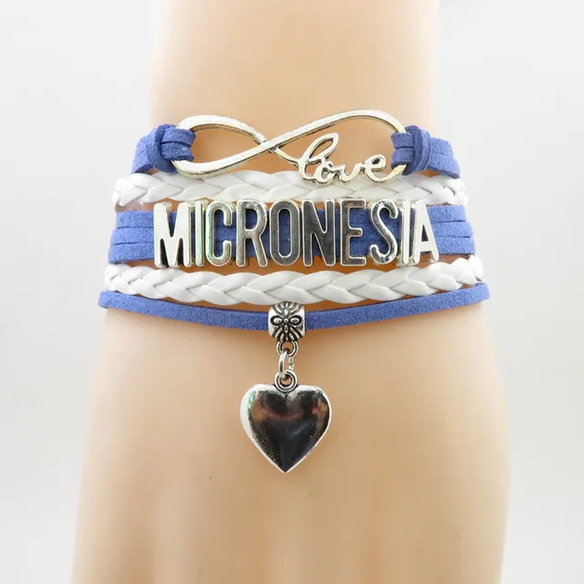 infinity love micronesia football Bracelet heart Charm micronesia