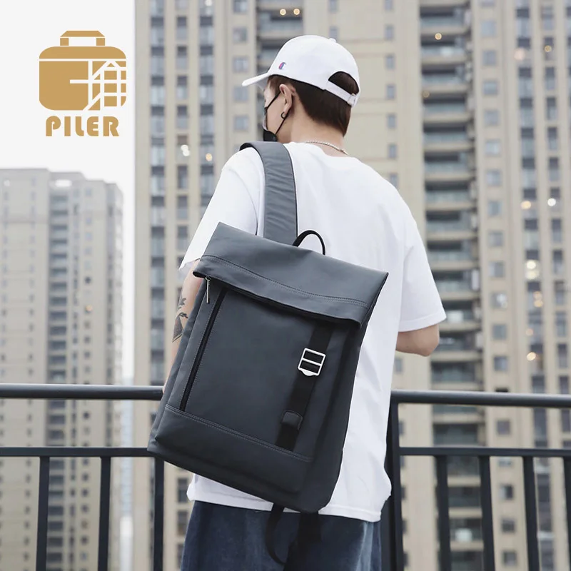 

Fashion Nylon Travel School Backpacks for Teenager Business Men Anti Theft Waterproof Roll Top Backpack Oxford Rucksack Male Bag