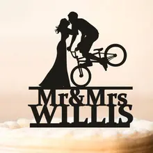 Новое Поступление Персонализированные невеста жених свадебный торт акриловое украшение Деревянный Пользовательские для свадьбы, помолвки аксессуар для кекса поставки