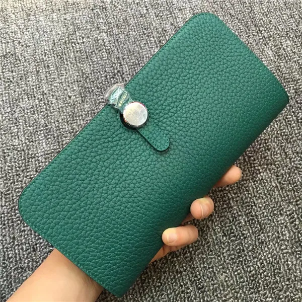 Kafunila кошелек из натуральной кожи для женщин, известный бренд, роскошные дизайнерские кошельки, Дамский кошелек для монет, женский клатч из натуральной кожи - Цвет: Зеленый