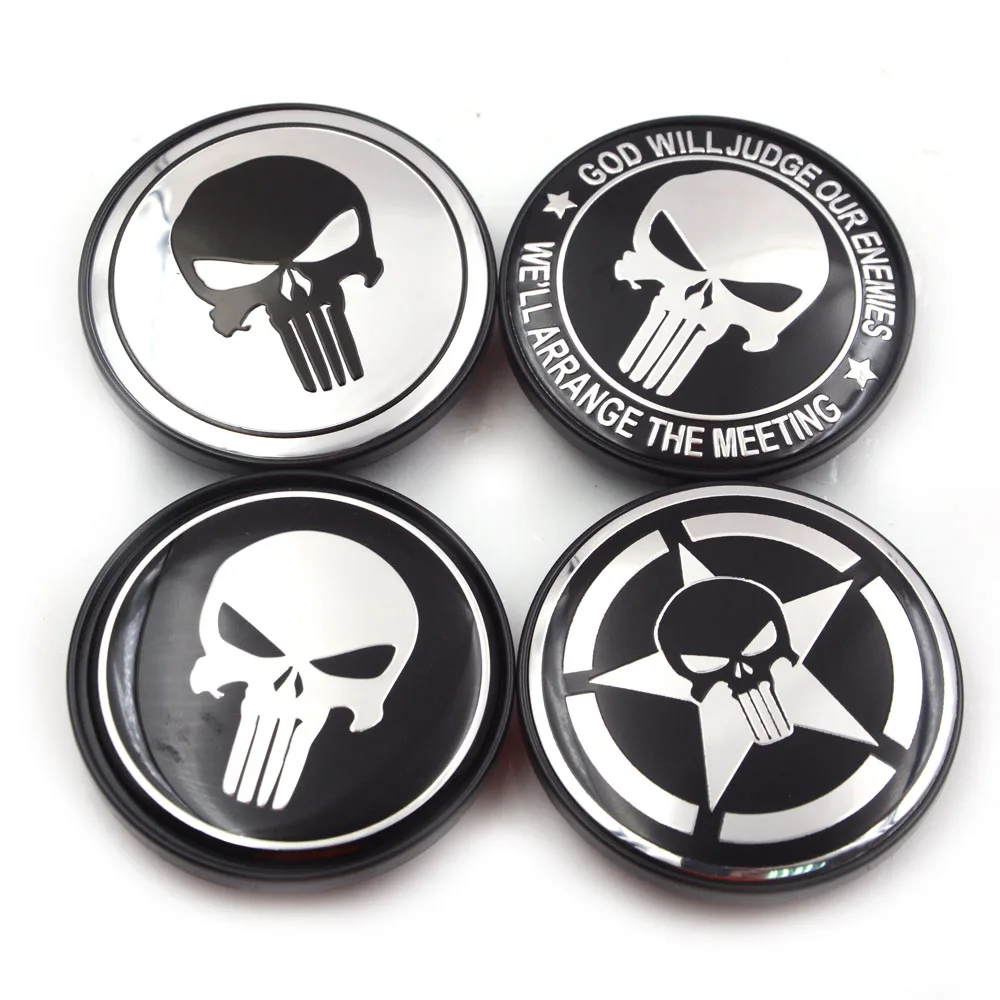 

Gzhengtong 4pcs/lot Black Color Caps 59mm/53mm Wheel Center Cover Hub Cap for Ford in Yellow Punisher Logo
