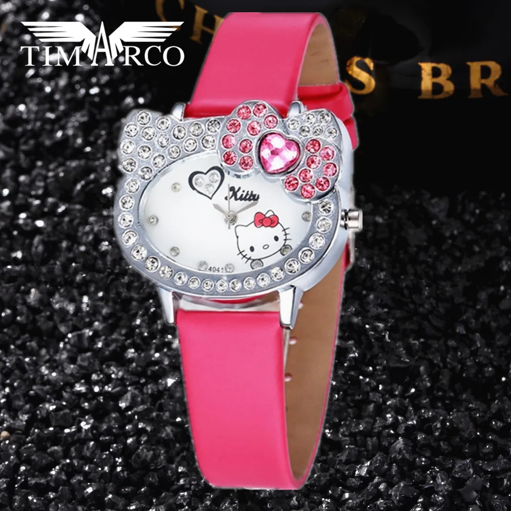

2019 Enfant Ceasuie Pink Rhinestone Children Watches Diamond Cartoon Girl Clocks Fashion Ladies Dress Saats Relogio Montre Rejor