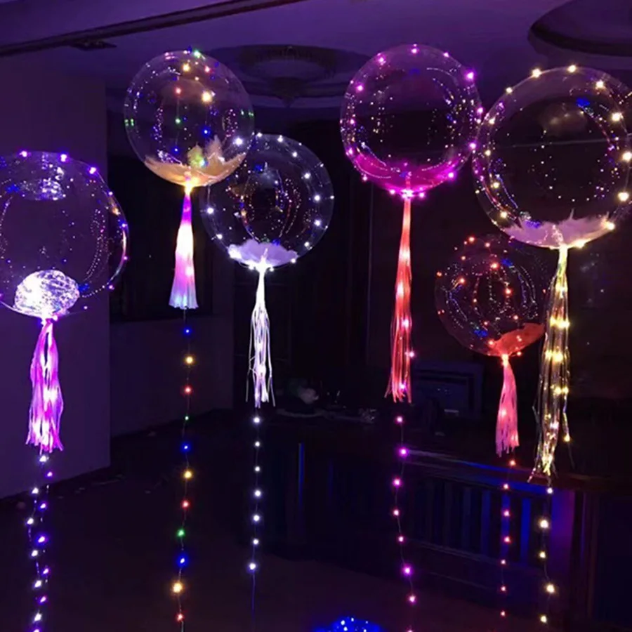 

NEW LED Balloon Luminous Transparen Air Balloon String Light Round Bubble Clear Balloon Christmas Wedding Party Decoration