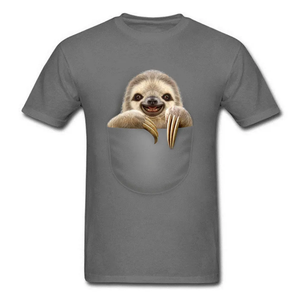 POCKET SLOTH Summer T Shirt Short Sleeve for Men Pure Cotton Summer/Fall Crew Neck Tshirts Simple Style T-Shirt Rife POCKET SLOTH carbon