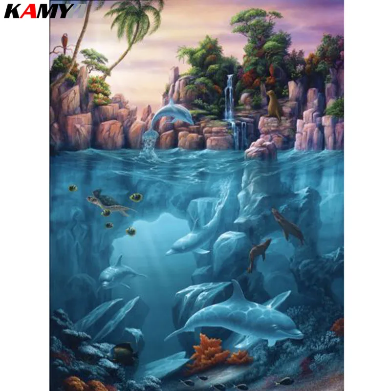 

Full Drill Square/Round Diamond 5D DIY Diamond Painting"sea animal"Diamond Embroidery Cross Stitch Mosaic Painting XY1