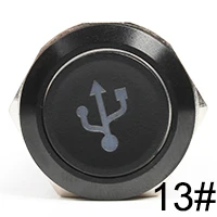 16 мм Алюминиевый металлический светодиодный логотип фиксированный переключатель кнопки настраиваемый автомобильный динамик рожок buttonswitch Momenary/latching