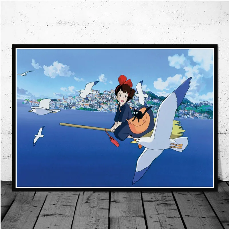 

Posters and Prints Kiki's Delivery Service Classic Movie Japan Anime Poster Wall Art Picture Canvas Painting for Room Home Decor