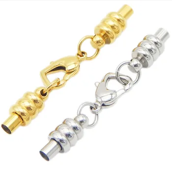

LOULEUR 1pc Stainless Steel Lobster Clasps For Bracelet Heart Charms End Caps Clasps Fit 3mm Round Leather Cord Bracelet Jewelry