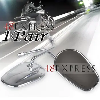 

1X Motorcycle Chrome Pair Rear View Side Mirrors for Harley Universal Bike