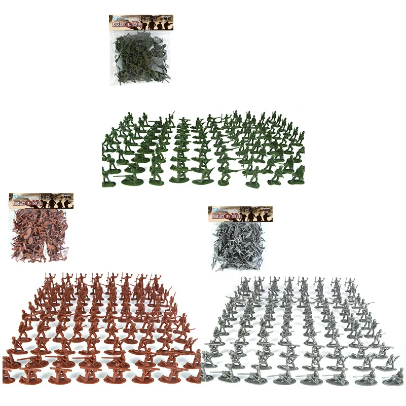 

100pcs/set Military Soldiers Model 12 Types Army Mini Action Figure Sandbox Game Toy Soldier Figures Playset Model Toys For Kids