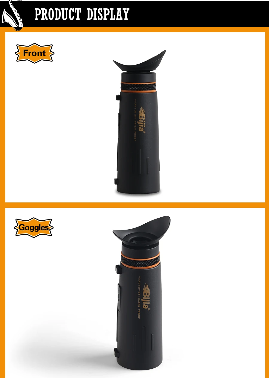 Bijia 10x42 monocular telescópio totalmente revestido óptica