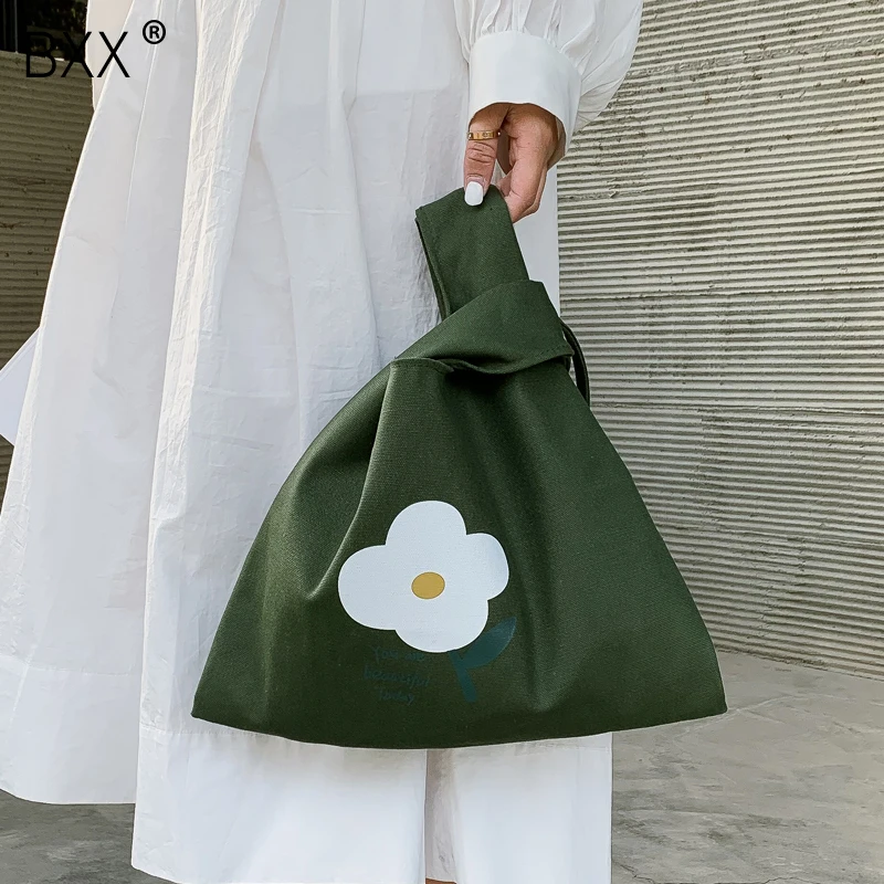 

[BXX] Women Single Shoulder Crossbody Bag All-match Flap 2019 Summer Woman Flower Canvas Bag Large Capacity Shooping Bags HF204