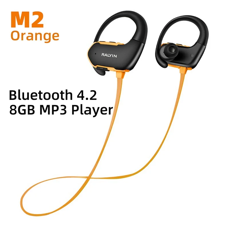 Ralyin Спортивные bluetooth Наушники bluetooth 5,0 водонепроницаемые беспроводные наушники с шумоподавлением стерео беспроводные наушники - Цвет: M2 Orange