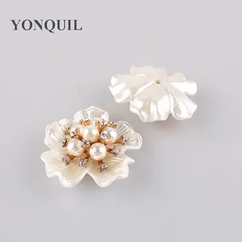 

Women Jewelry Hand painting Camellia Flower Gold Silver plated Imitation pearl Brooch pins suit all occasion 10pcs/lot MYQB012