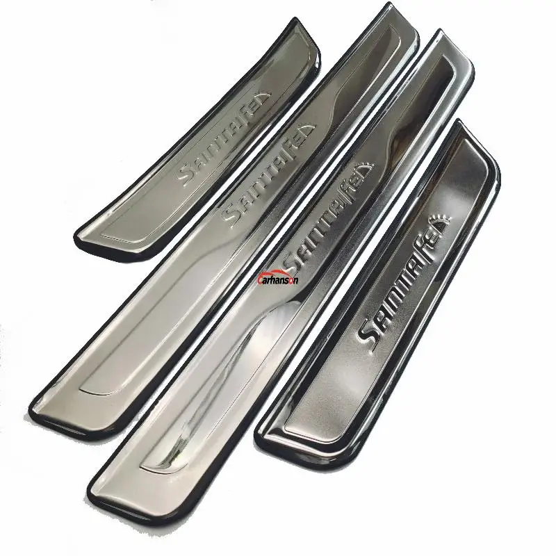 

Car Accessories Styling For Hyundai Santa Fe Stainless Steel Door Sill Scuff Plate Santafe Door Sills Trim Car Sticker 2013 2015