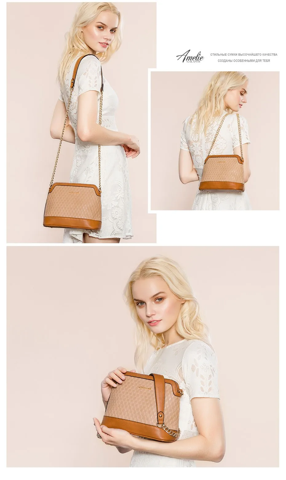 AMELIE GALANTI new women messenger bags fashion shoulder bag patchwork solid shell diamond Lattice hard zipper lady office 2017 (6)