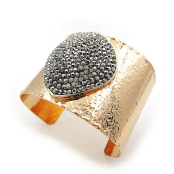

Pave CZ Thread Bracelet Gold Color Adjustable 2.5 Inch