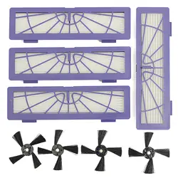 4 шт. высокопроизводительный фильтры HEPA фильтр + 4 шт. 3 боковая щетка для Neato BotVac серии 70e 750 80 85 часть чистильщика