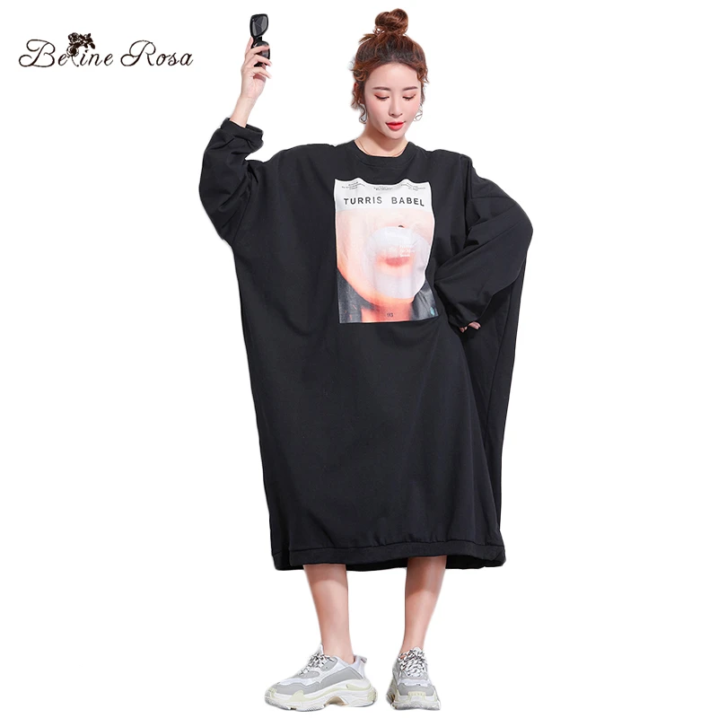 

BelineRosa Big Sizes Women Clothing 2018 Autumn Plus Size Oversized Women Clothes 5XL 6XL 7XL Large Size Dress TYW00932