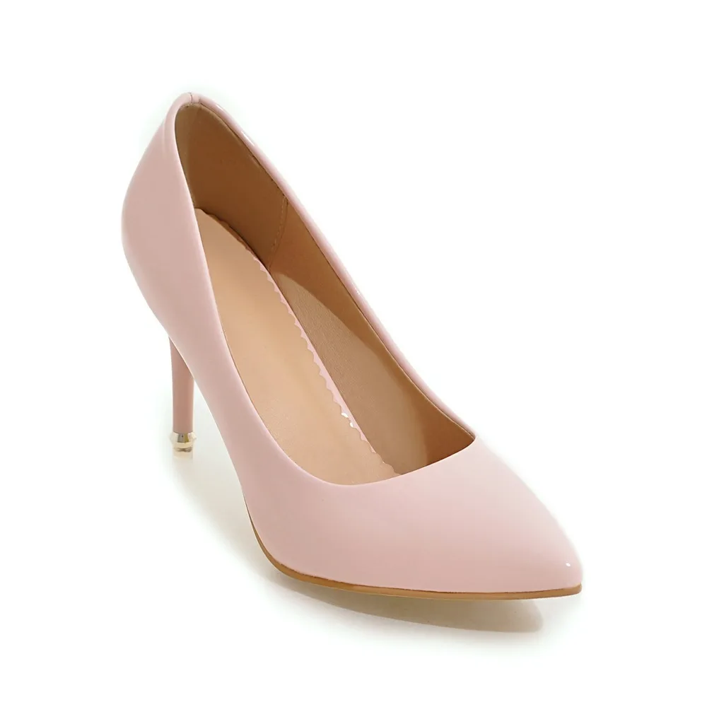 

NEMAONE 2018 New Spring Autumn Fashion Pure Color Thin High Heels Pointed Toe Woman Shoes Sexy Pumps Work Shoes Size 34-43