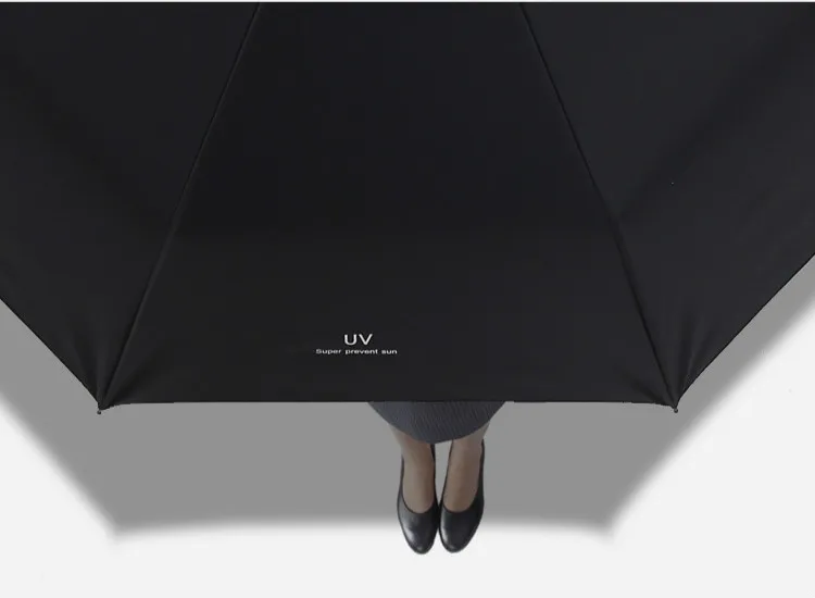 Все в 1 зонтик три сложения утолщение черное покрытие солнцезащитный козырек Солнцезащитный зонт УФ дождь Зонтики для девочек