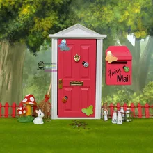 1:12 Кукольный домик миниатюрная Фея дверь красная роза снаружи открытый куклы части модный подарок 3 стиля Аксессуары