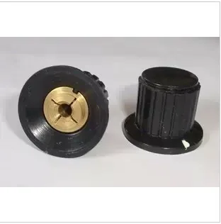 

30PCS/LOTS NEW Potentiometer adjustment black Plastic knob KYP25-18-4 Switch button (copper) 6mm