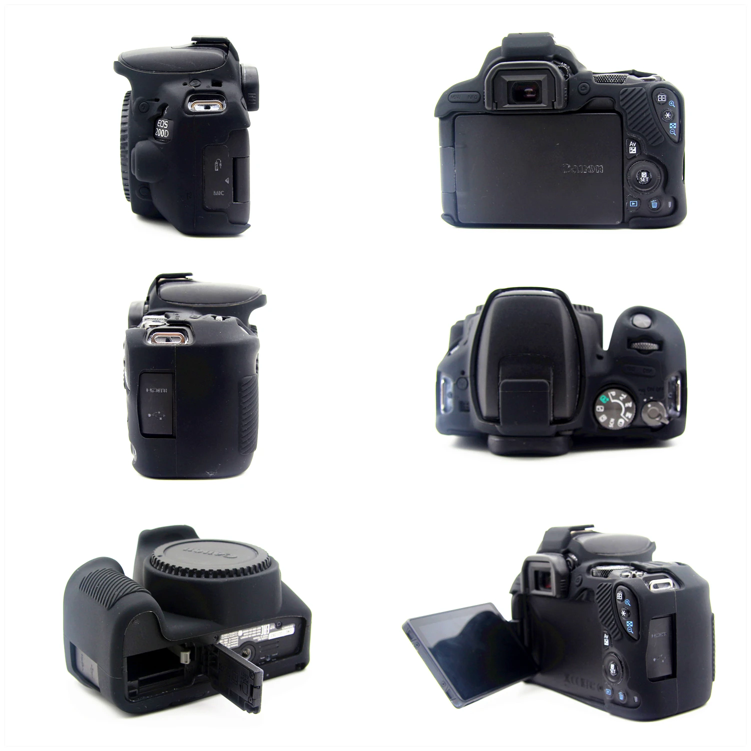 Capa de Silicone de Borracha Capa do Corpo Pele para Canon Macia Protetor - ii Rebel Sl2 Sl3 Beijo x9 X10 Dslr Câmera Eos 200d 250d - Image 5