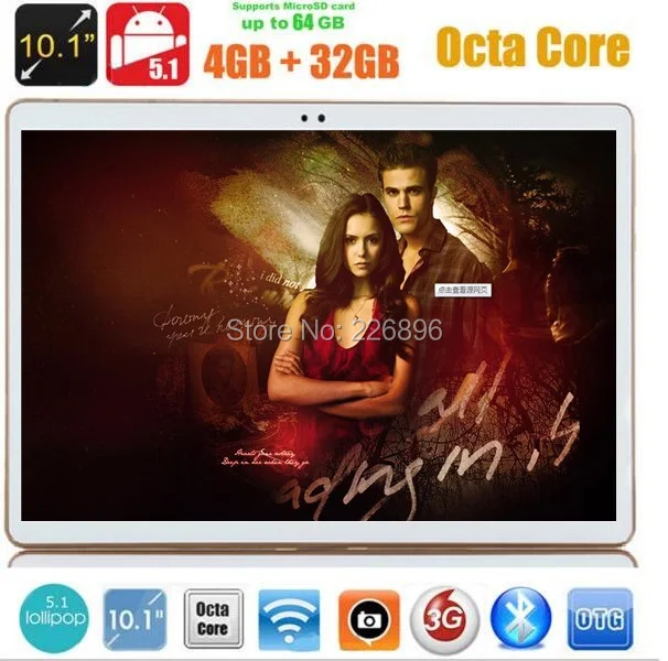  10 inch Tablet pc Octa Core 4GB RAM 32GB ROM Android 5.1 IPS GPS wifi 5.0MP 10.1 MID 3G WCDMA TabletsPhablet DHL Free 