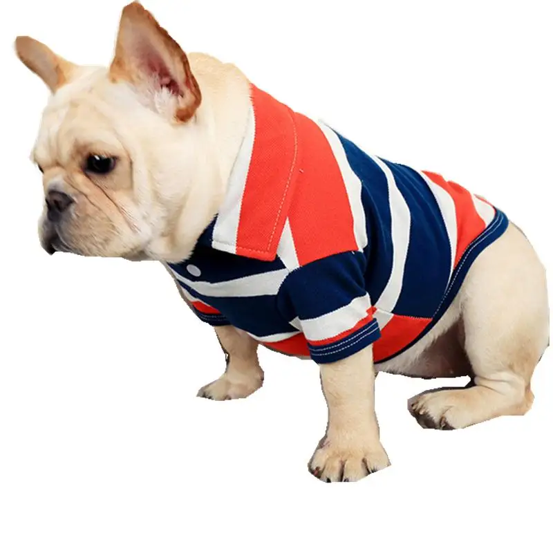 Рубашка для собак Весна и лето новая рубашка для собак Одежда для домашних животных оранжевая синяя полосатая рубашка для маленьких собак S M L XL XXL Одежда для домашних животных