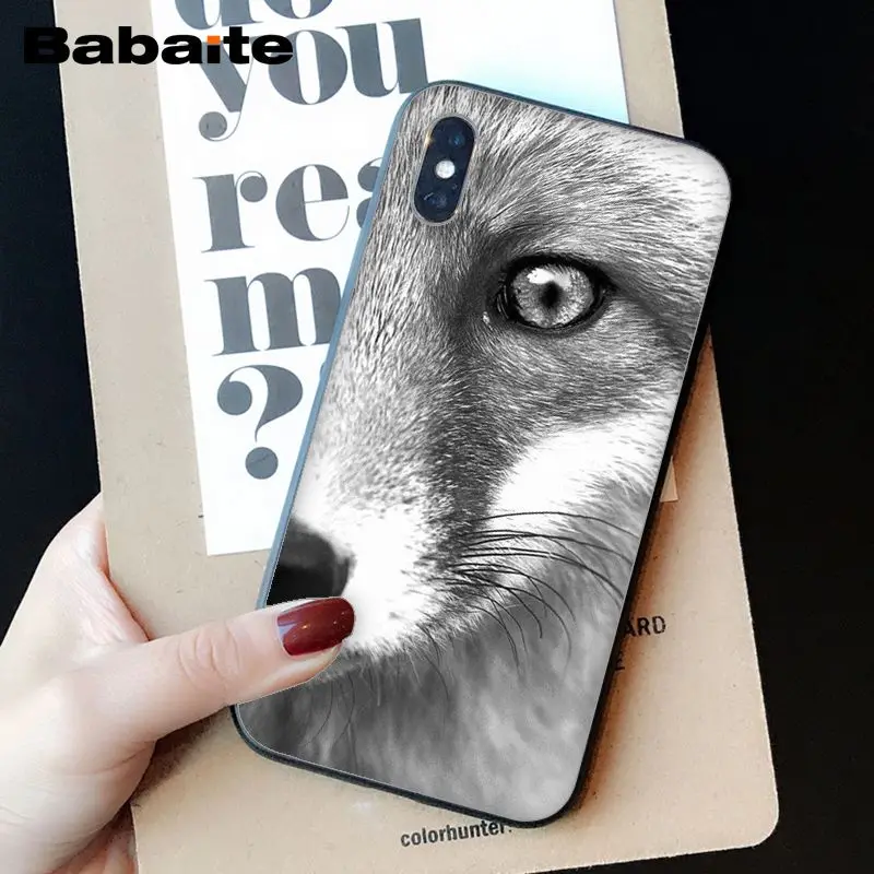 Мягкий силиконовый черный чехол для телефона Babaite с изображением милых животных лисы кошки для iPhone 8 7 6 6S Plus 5 5S SE XR X XS MAX Coque Shell