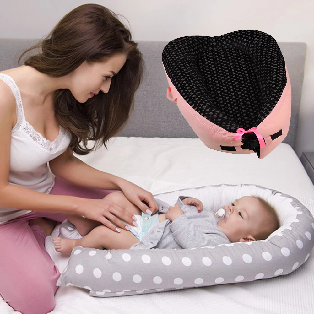 

Portable Baby Bed Removable Infant Nest Cotton Baby Crib Babynest Soft Children's Bed Cradle Outdoor Toddler Traveling Cradle
