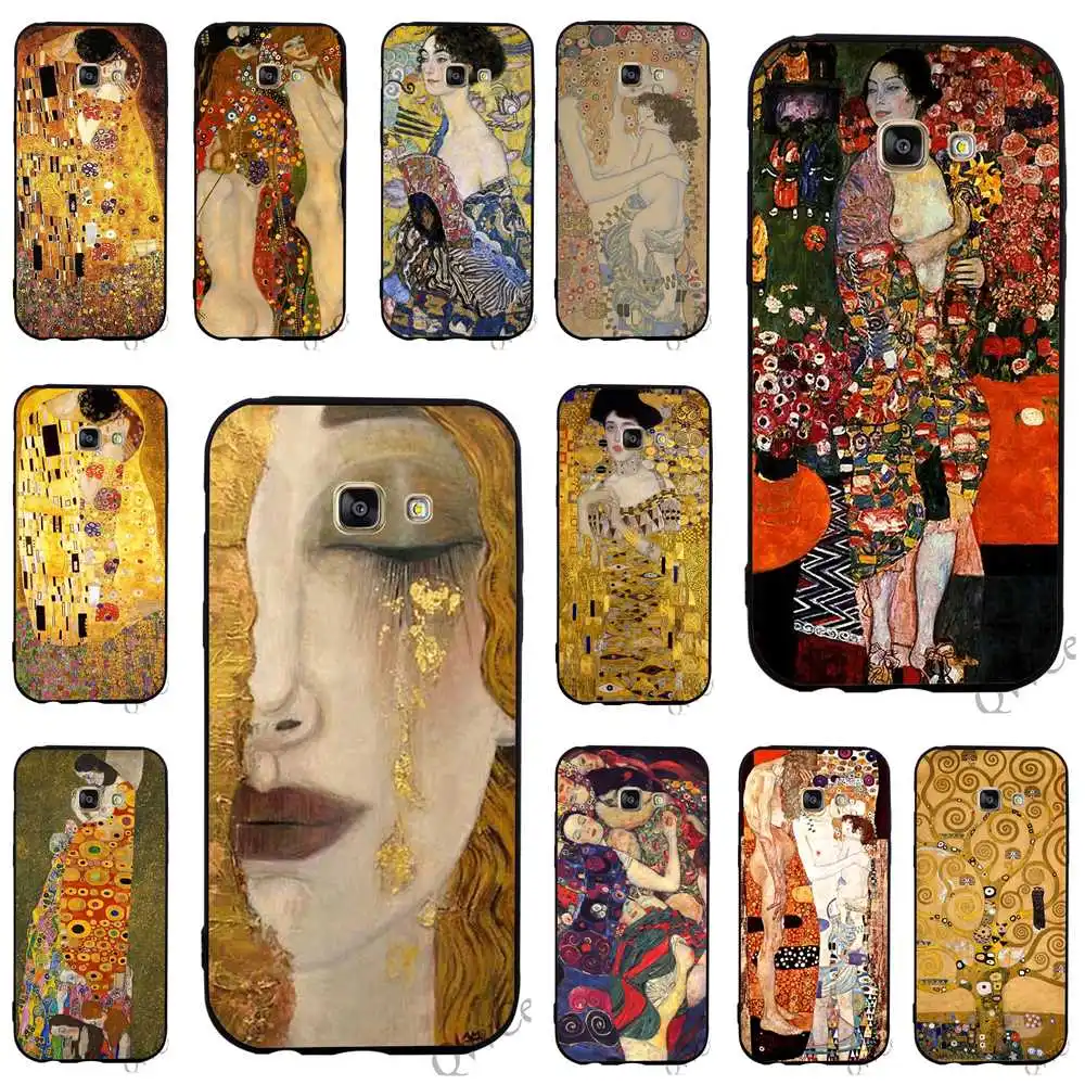 

Fashion Kiss by Gustav Klimt Phone Cover for Samsung S9 Case A3 A5 A6 S7 Edge S6 Galaxy S8 Plus Note 8 9 Covers Back