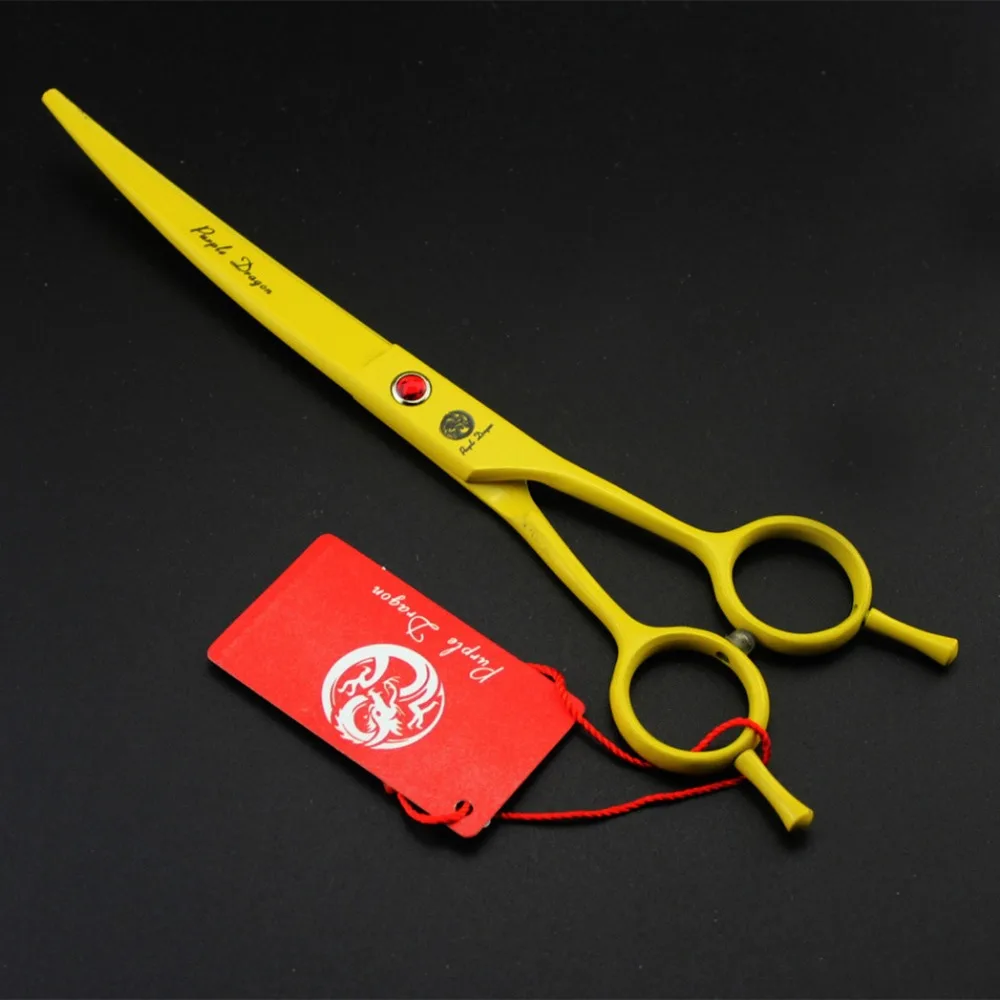 

7 inch yellow paint 3pcs pet beauty scissors straight scissors