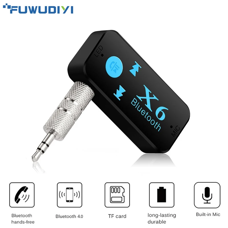 

FUWUDIYI Wireless Aux Cable Car Bluetooth Adapter Bluetooth Receiver Audio Car Kit Support TF Card Aux Bluetooth Receiver Stereo