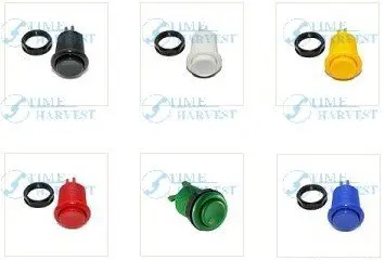 

50 pcs American style push button arcade buttons 28mm Mounting Hole American Push Button 6 Colour Available-Game Machine Acces