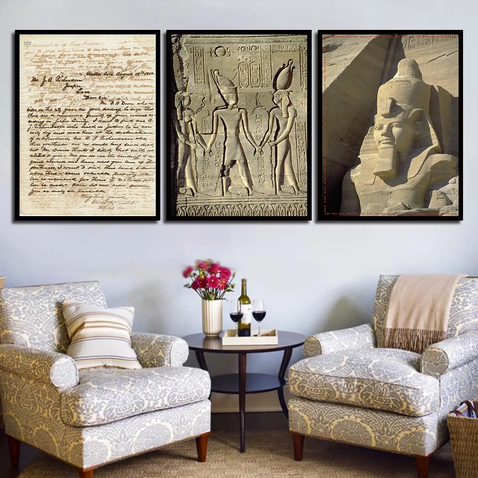 Wall Art Nordic фото принты Египетский скульптура в виде здания пейзаж живопись на