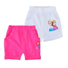 Летние Шорты для девочек изображение мультипликационного персонажа, детские штаны Одежда для маленьких девочек Однотонные шорты для детей, костюм