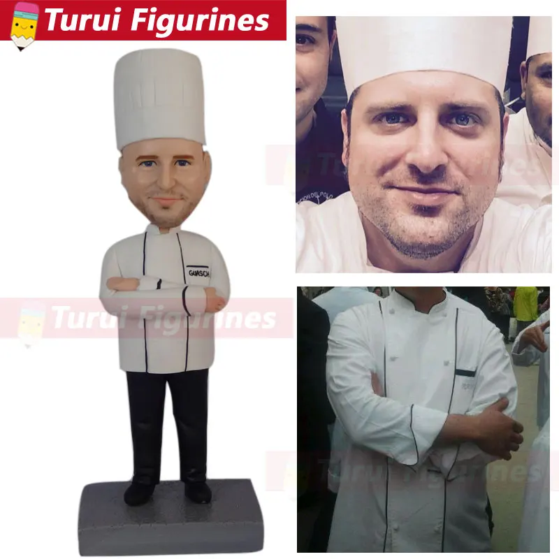 Фигурка из полимерной глины кукла шеф повар 3d статуэтка скульптура