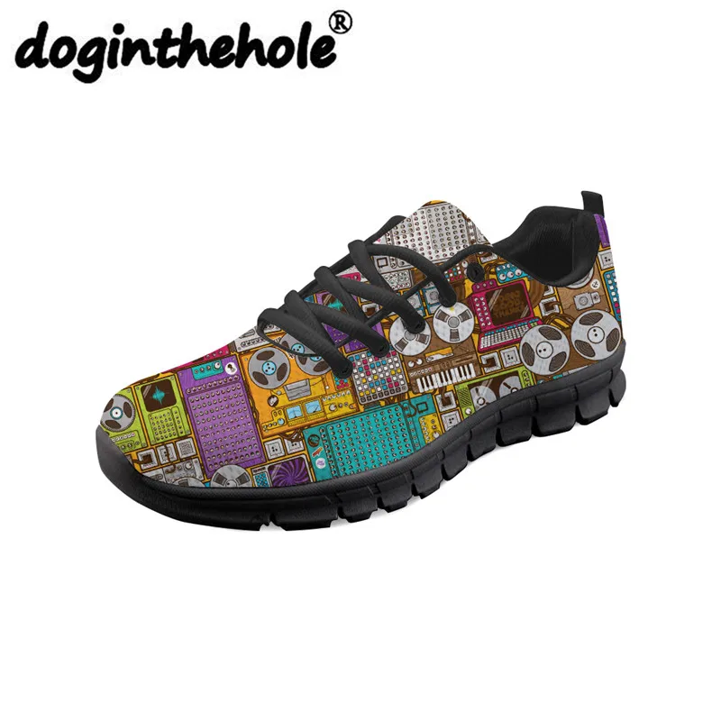 

doginthehole Radio Pattern Sport Shoes Trainers Women Sneakers Comfortable Running Shoes Outdoor Lace Up Female Running Sneaker