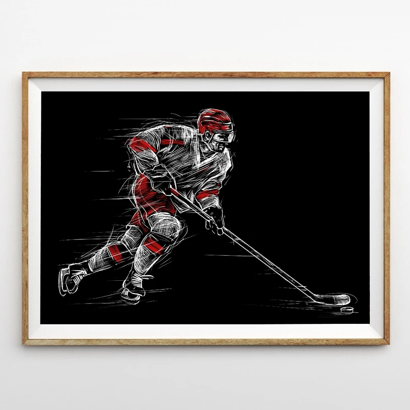 Ice hockey player canvas print