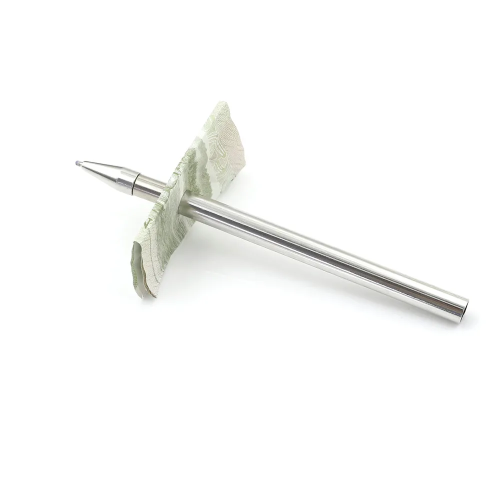 

Pen Close-up Magic 1Pcs Metal Black Double-headed Magic Pen Props Penetration Through Paper Money Dollar Magic Tricks