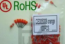 E0508 orange tubular Pre - insulated terminals Cold pressed 100pcs | Обустройство дома