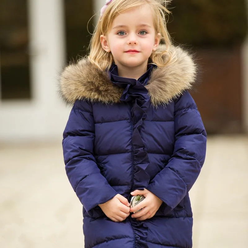 

Children Girl Hooded Warm Winter Parka Cotton-wadded Jackets Girls High Quality Thickening Solid Coat Padded Jacket Outerwear