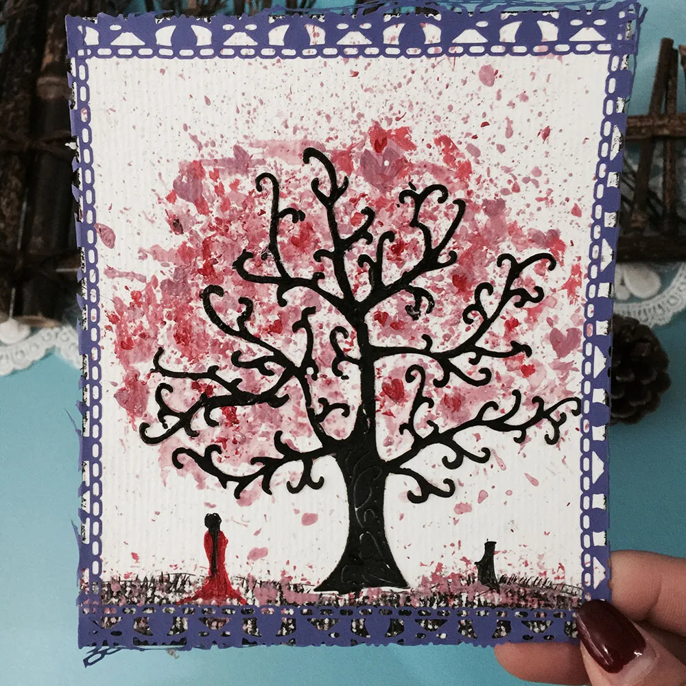  97.6*98.2mm Spring Tree Metal Cutting Dies Cards DIY Scrapbooking Carbon Sharp Craft Die Photo Invi - 32983255673