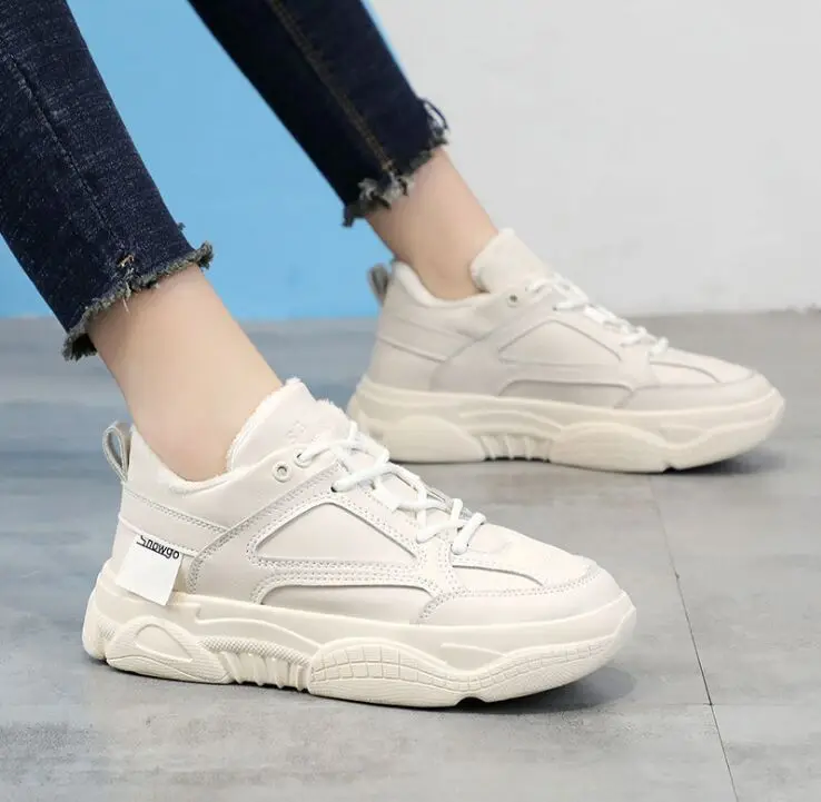 

Women's Chunky Sneakers 2019 Fashion Women Platform Shoes Lace Up Pink Vulcanize Shoes Womens Female Trainers Dad Shoes