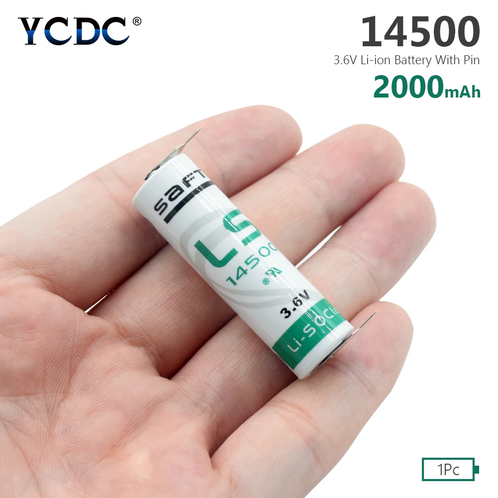 YCDC AA 14500 3,6 V 2000mAh литиевая батарея для газового счетчика сигнализации LS-14500 ER14505 с контактами