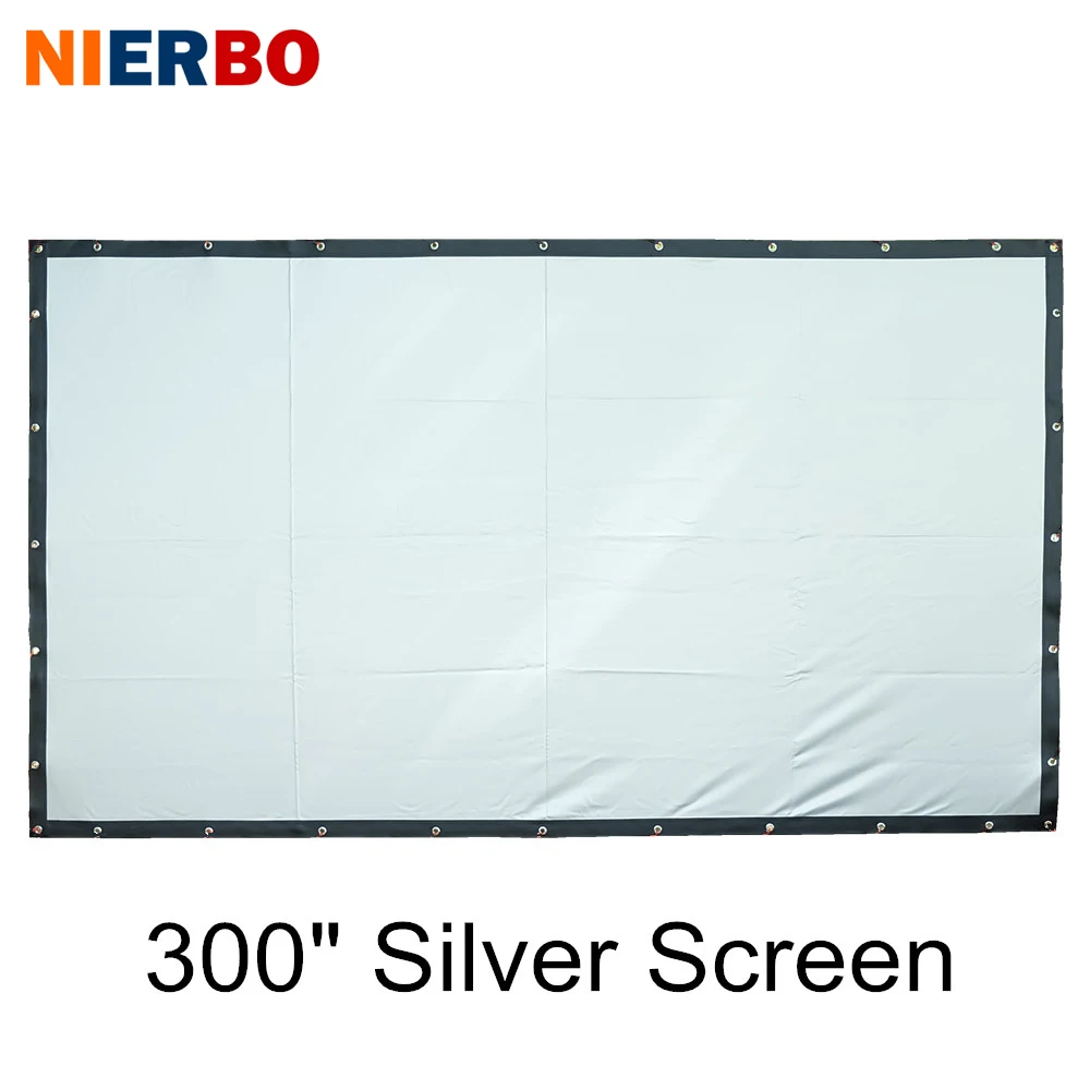 

NIERBO 300 Inches Silver ScreenPortable Projection Outdoor Advertising Home Theater Beamer Ceiling Wall Mounted Screens Church