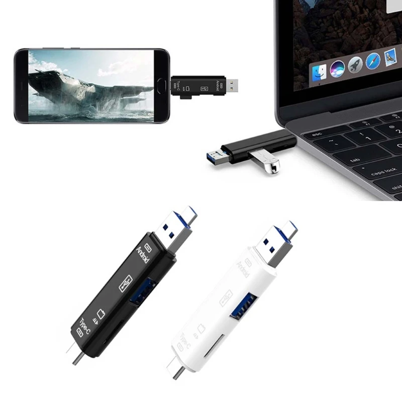 

New Micro USB 3.1 Type C USB TF Card Reader OTG Hub Adapter Splitter For Samsung Xiaomi MacBook PC etc.