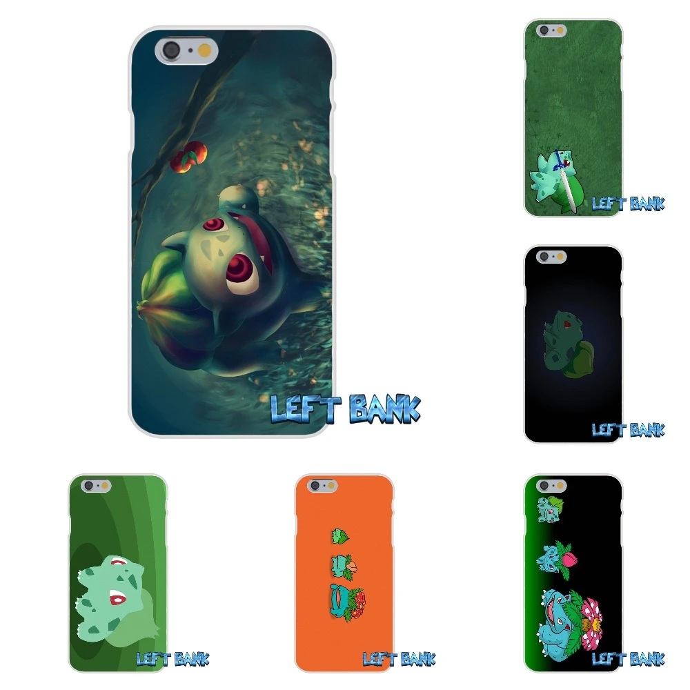 

For Samsung Galaxy Note 3 4 5 S4 S5 MINI S6 S7 edge Pokemons Bulbasaur Soft Silicone TPU Transparent Cover Case